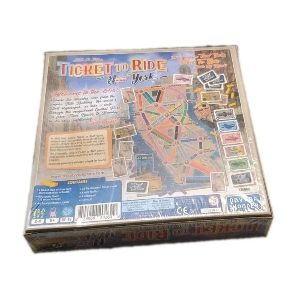 Ticket to Ride New York Board Game Days of Wonder New Open Box Cards Sealed 2018